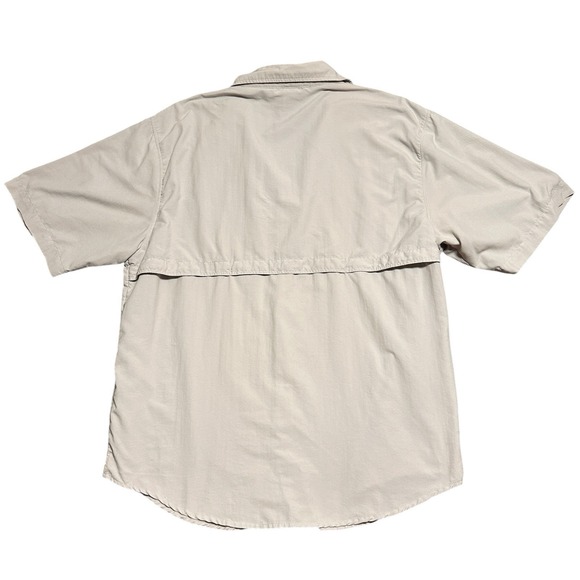 White Sierra Shirt, Men's Size Large Hiking Camp Button Up Short Sleeve Pockets - Picture 2 of 16